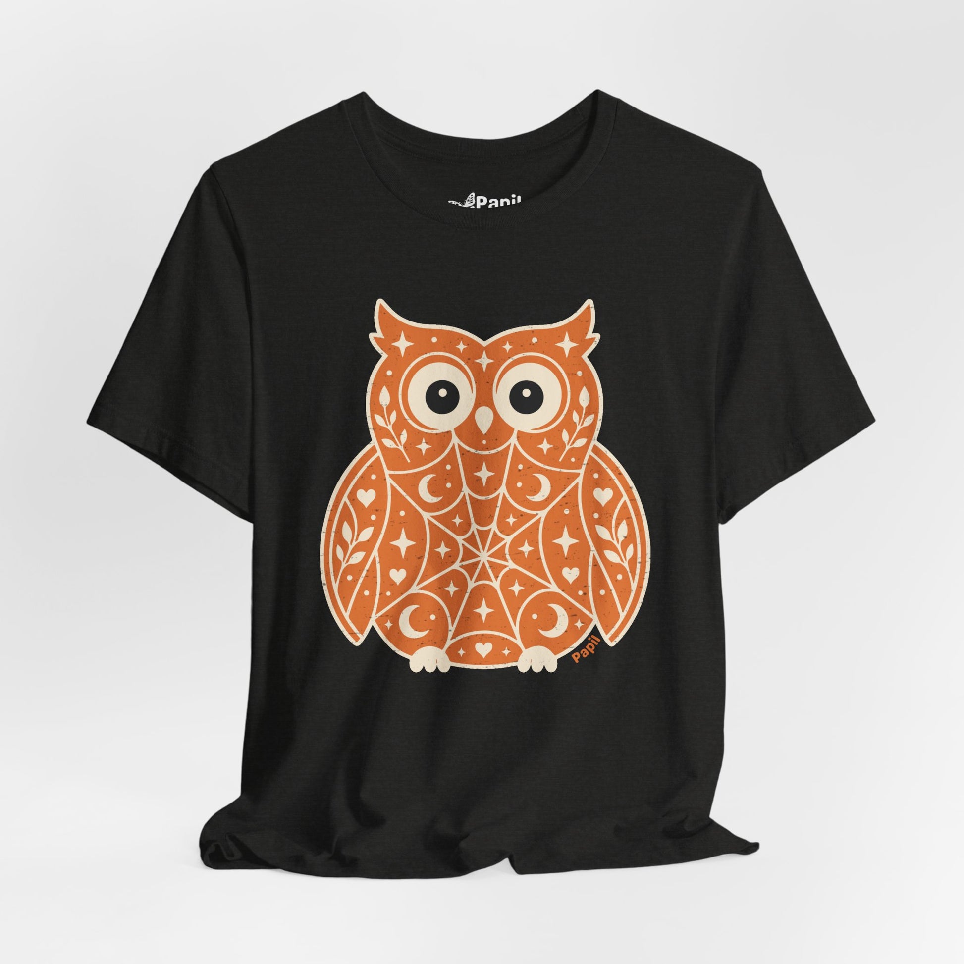 Enchanted Owl Halloween Graphic Tee | Vintage Woodland Owl T-Shirt - Orange