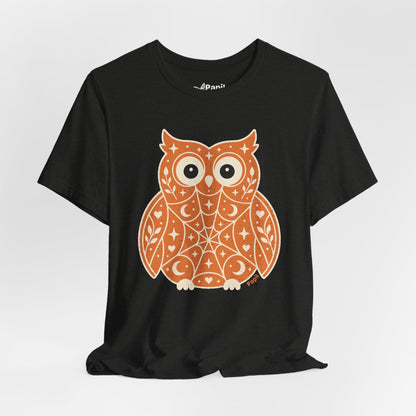 Enchanted Owl Halloween Graphic Tee | Vintage Woodland Owl T-Shirt - Orange