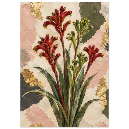 Kangaroo Paw Australian Native Flower Fine Art Poster 21x29.7 cm 8x12"