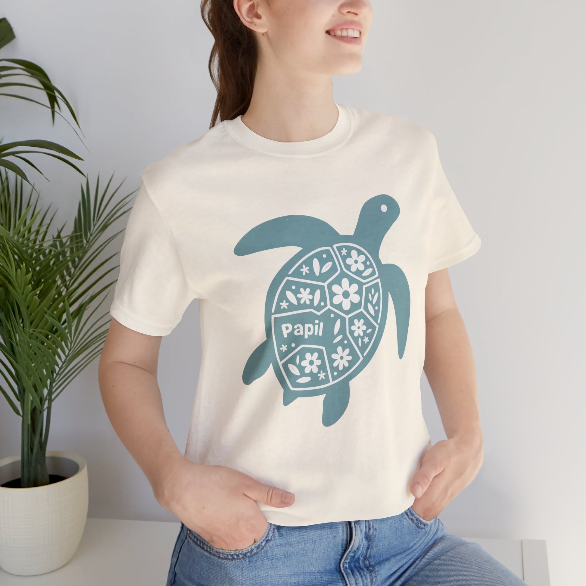 Sea Turtle Graphic Tee — Papil Floral Shell T-Shirt