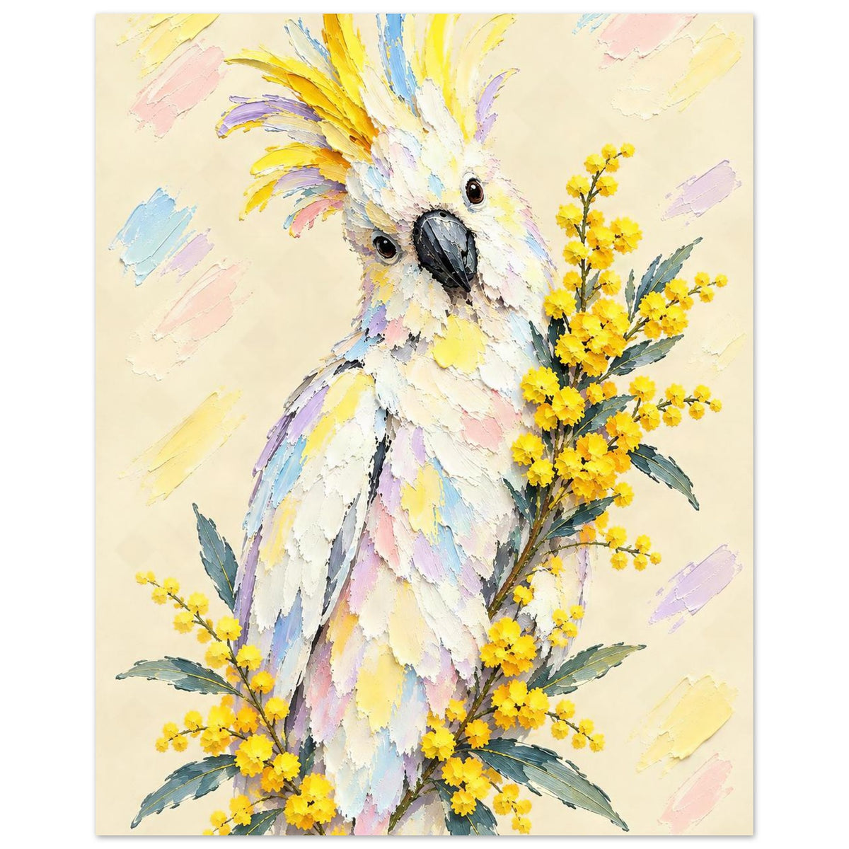 Cockatoo Painted Australian Animal Fine Art Poster 40x50 cm 16x20″