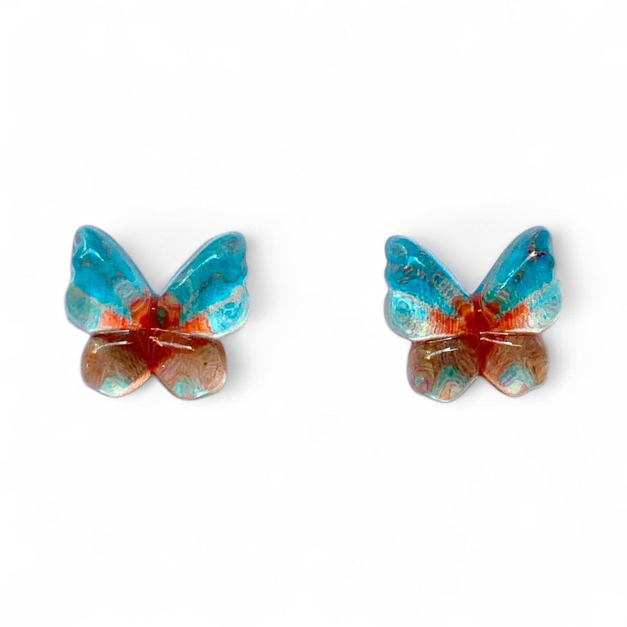 Whimsical Resin Butterfly Stud Earrings (9mm) – Stainless Steel Posts