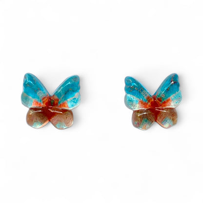 Whimsical Resin Butterfly Stud Earrings (9mm) – Stainless Steel Posts