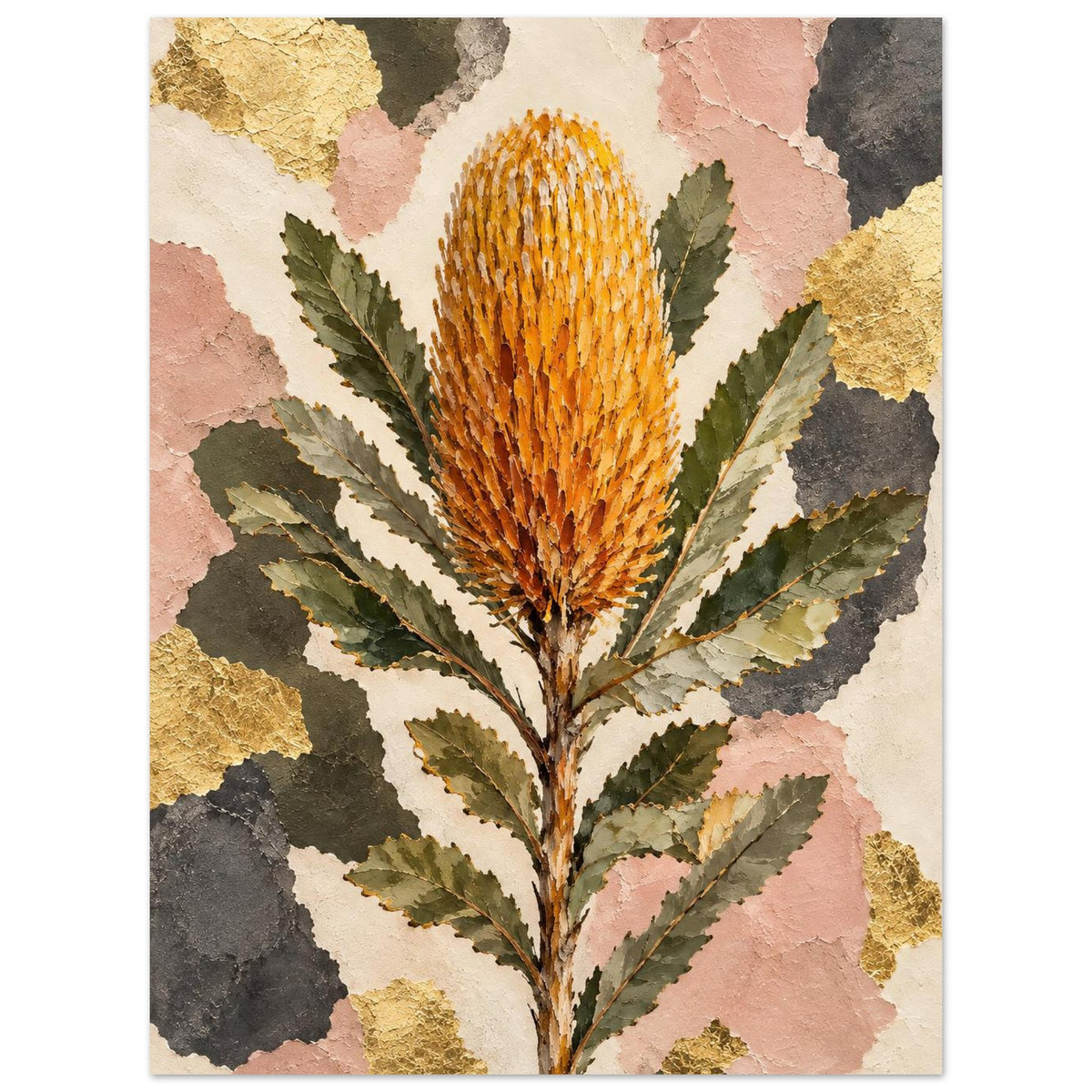 Banksia Australian Native Flower Fine Art Poster 60x80 cm 24x32″