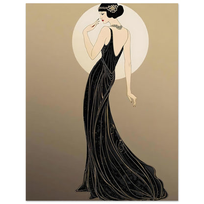 Roaring Twenties Art Deco Diva Fine Art Poster - Glamorous Flapper Style in Various Sizes 27x35 cm 11x14″