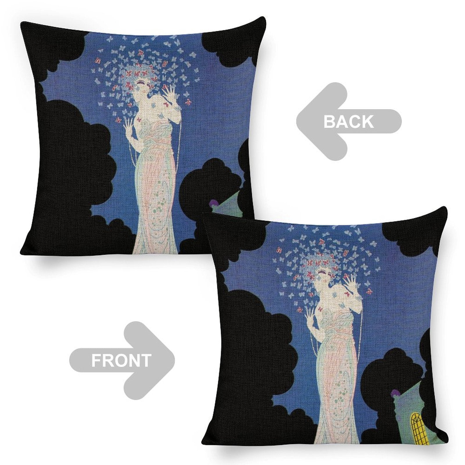 Ms Vogue Linen Double Sided Throw Pillow Cushion Cover | 45×45 cm