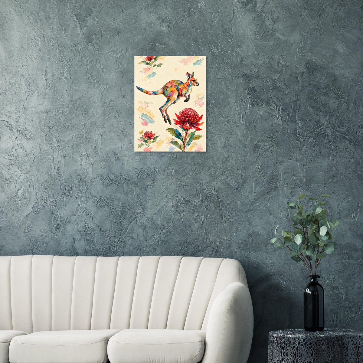 Wallaby Painted Australian Animal Fine Art Poster