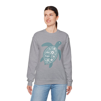 Turtle Graphic Sweatshirt — Floral Sea Turtle Crewneck