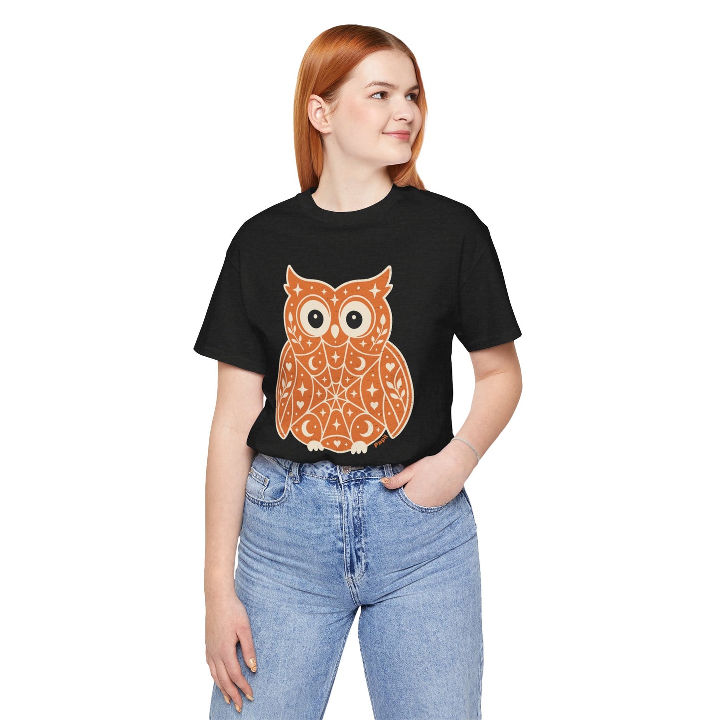 Enchanted Owl Halloween Graphic Tee | Vintage Woodland Owl T-Shirt - Orange