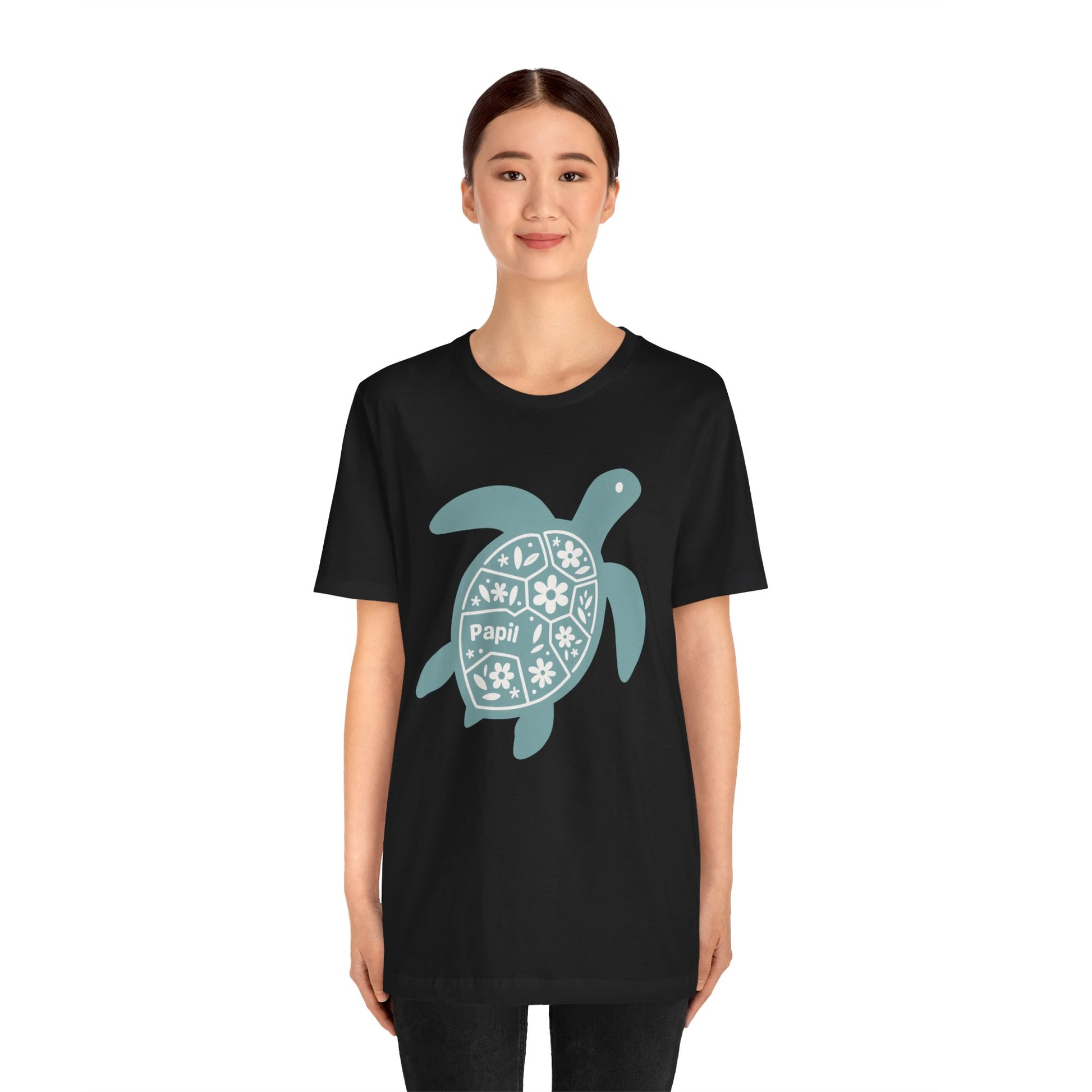Sea Turtle Graphic Tee — Papil Floral Shell T-Shirt