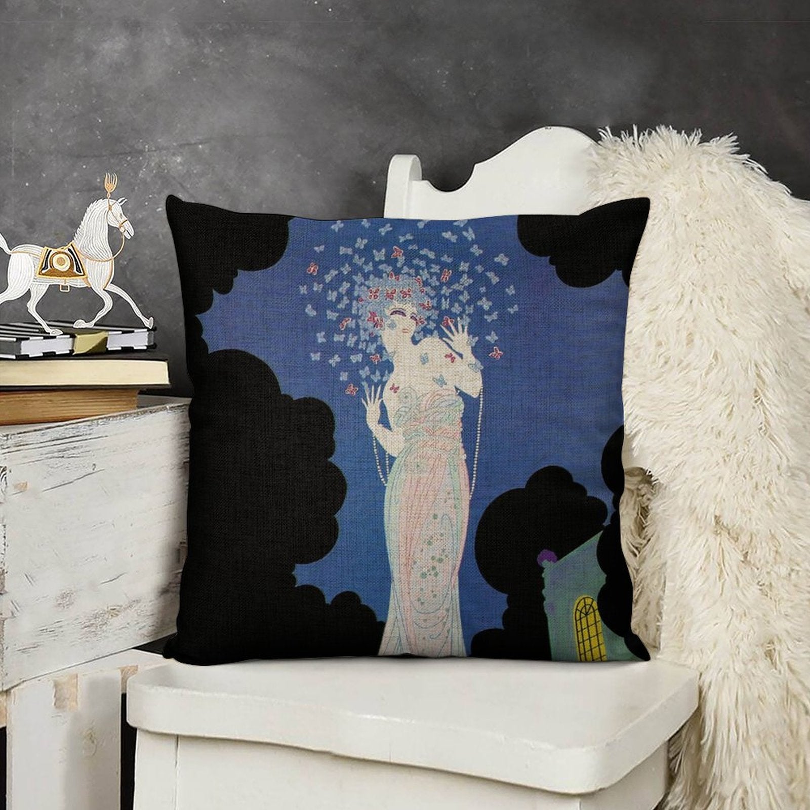 Ms Vogue Linen Double Sided Throw Pillow Cushion Cover | 45×45 cm