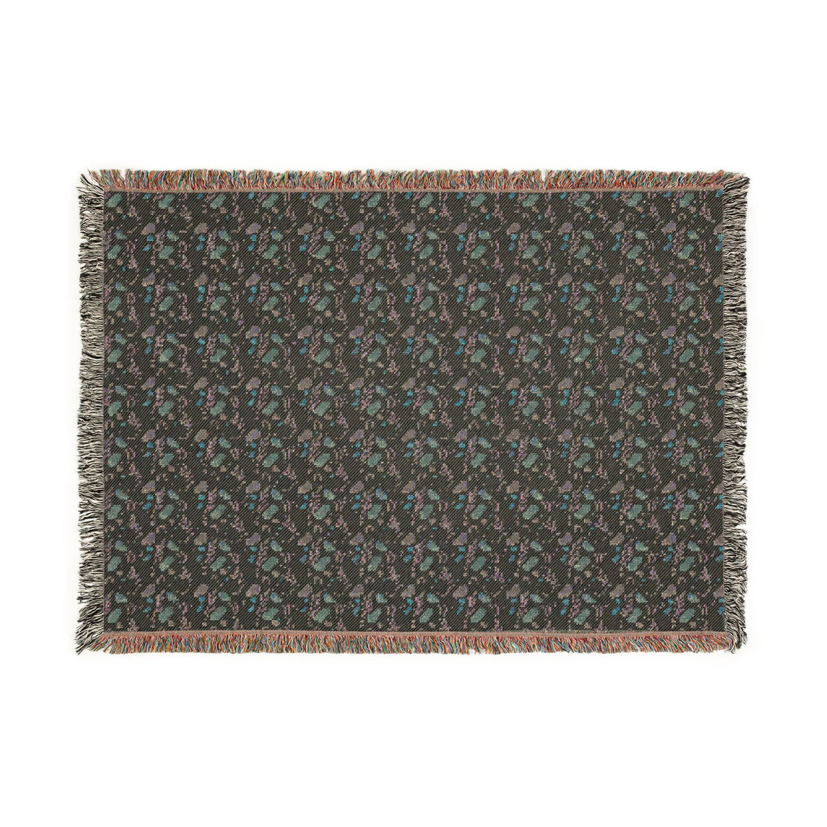 Blush Pink & Sage Green Abstract Woven Blanket