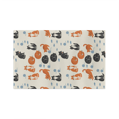 Cats & Yarn Tea Towel | Quick-Dry Microfibre Kitchen Towel