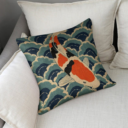 Floral Fox Linen Double Sided Throw Pillow Cushion Covers |45×45 cm | Set of 2