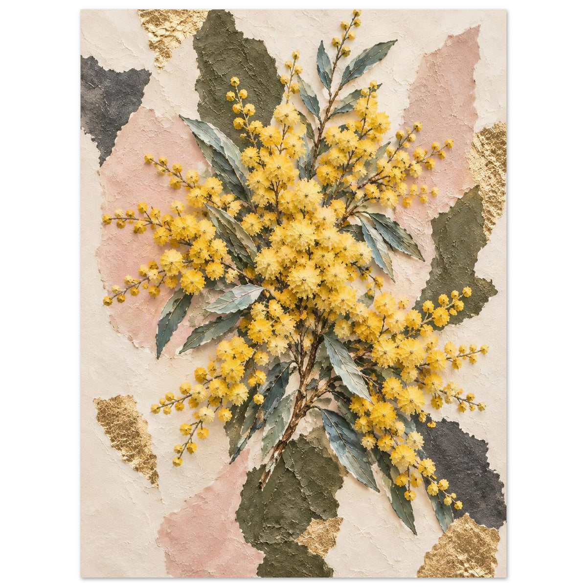 Golden Wattle Australian Native Flower Fine Art Poster 45x60 cm 18x24″