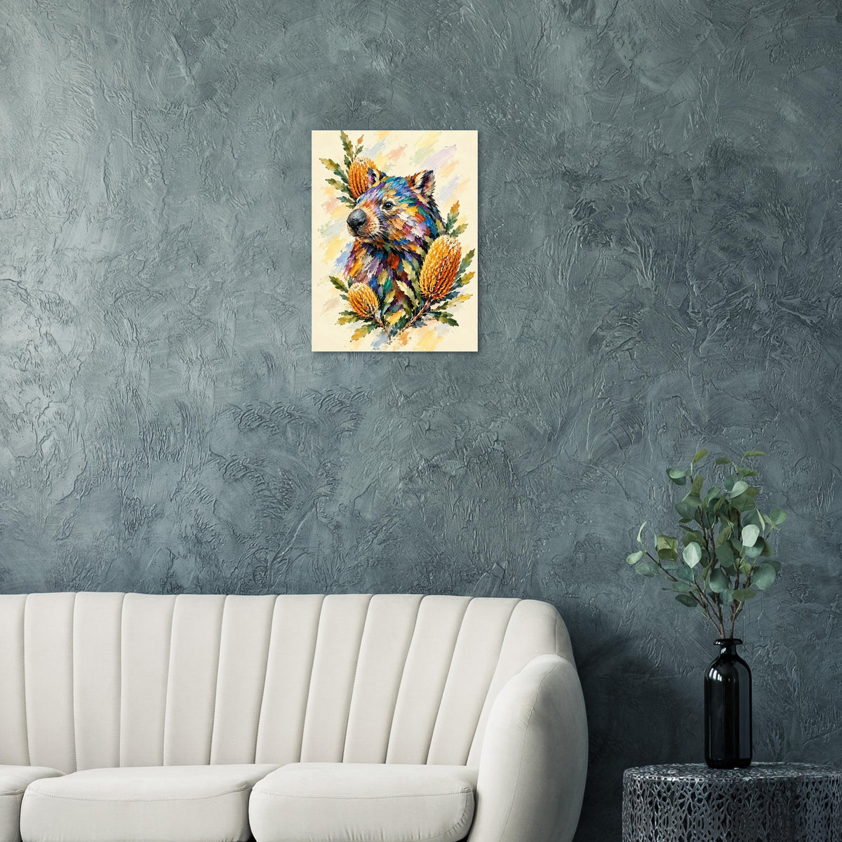 Wombat Painted Australian Animal Fine Art Poster