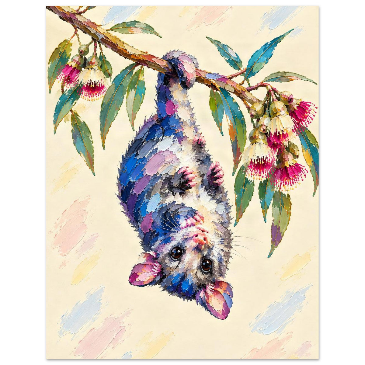 Possum Painted Australian Animal Fine Art Poster 27x35 cm 11x14″