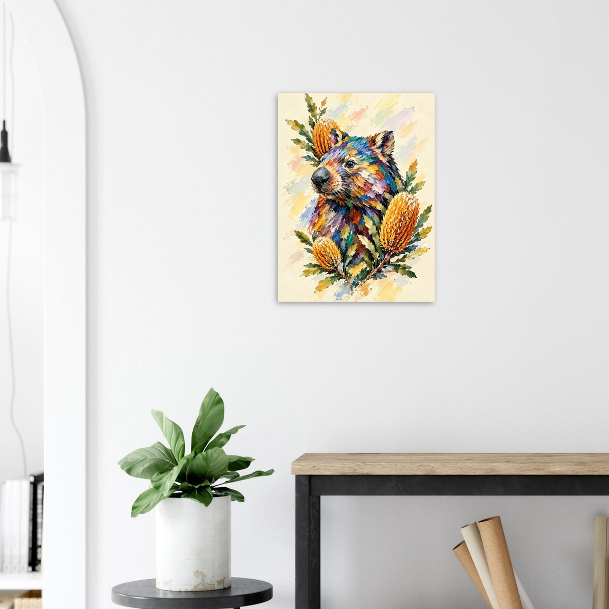 Wombat Painted Australian Animal Fine Art Poster