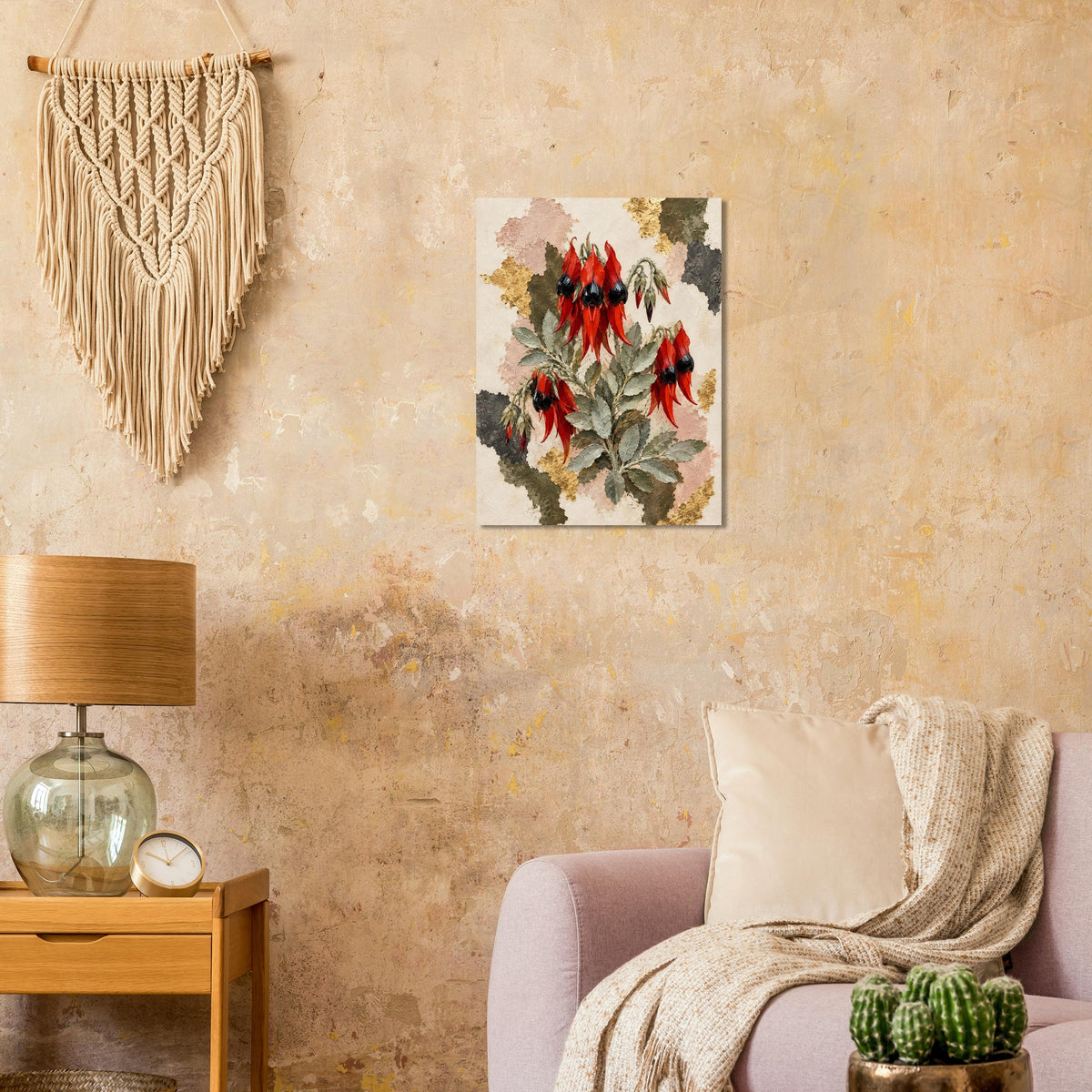 Sturt's Desert Pea Australian Native Flower Fine Art Poster