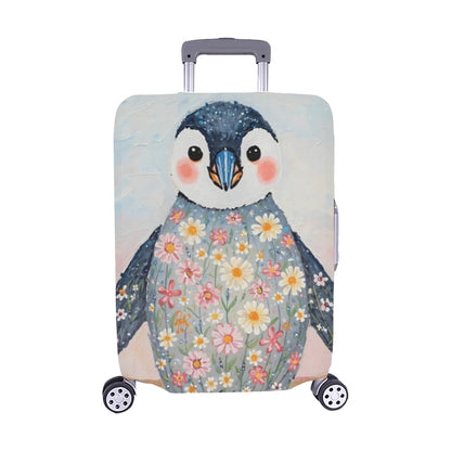Floral Penguin Luggage Cover One Size ART00019 - M Luggage Cover Luggage Cover (22"-25") (Medium)