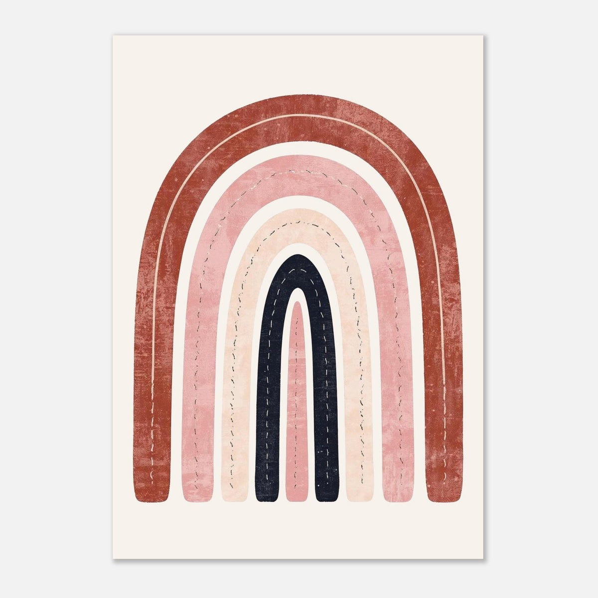 Boho Rainbow Serenity Fine Art Poster - Modern Earthy Nursery Decor & Art Print