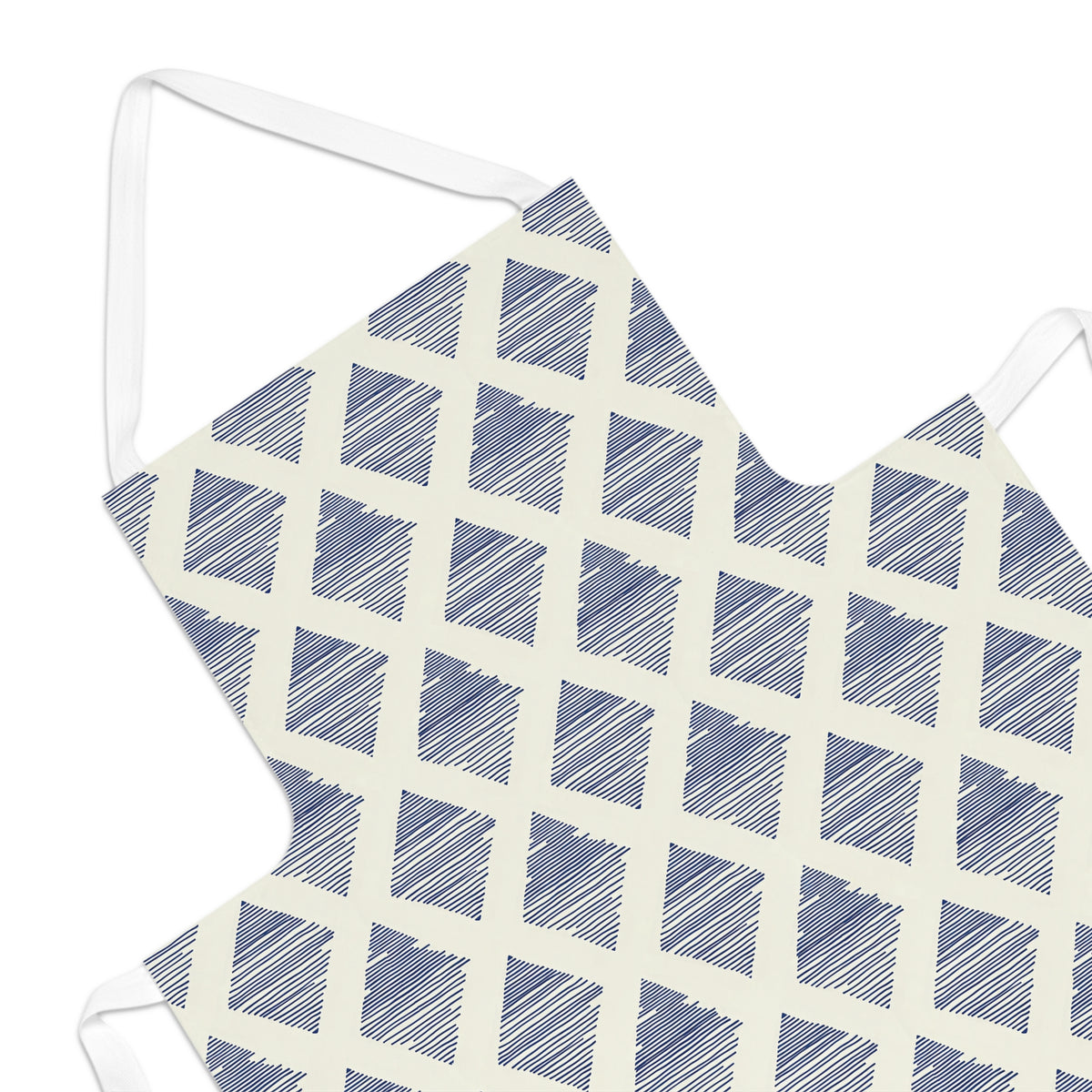 Navy & Ivory Diamond Pattern Apron