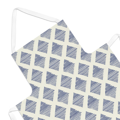 Navy & Ivory Diamond Pattern Apron