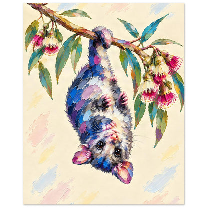 Possum Painted Australian Animal Fine Art Poster 40x50 cm 16x20″