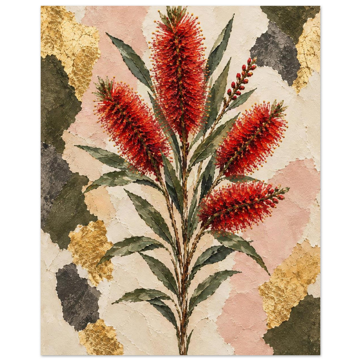 Bottlebrush Australian Native Flower Fine Art Poster 40x50 cm 16x20″
