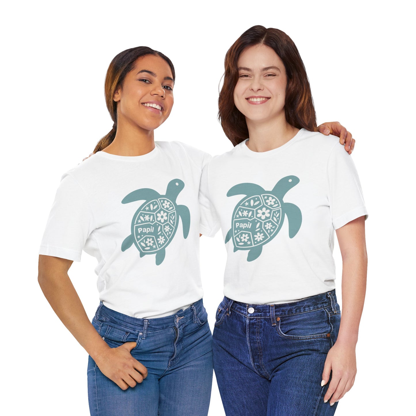 Sea Turtle Graphic Tee — Papil Floral Shell T-Shirt