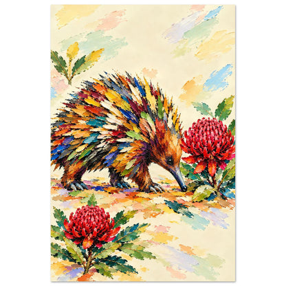 Echidna Painted Australian Animal Fine Art Poster 40x60 cm 16x24″