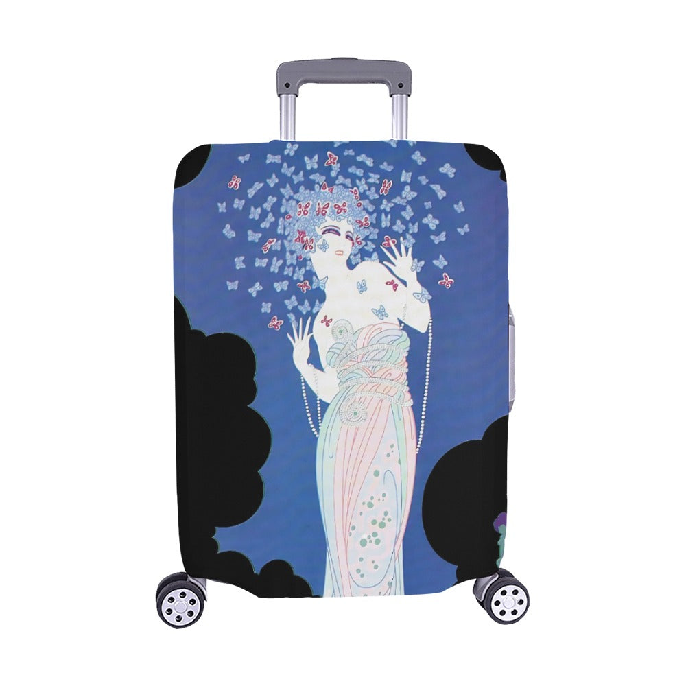 Vintage Glamour Lady Luggage Cover – “Ms Vogue” Art Deco Travel Protector Medium (22"-25")