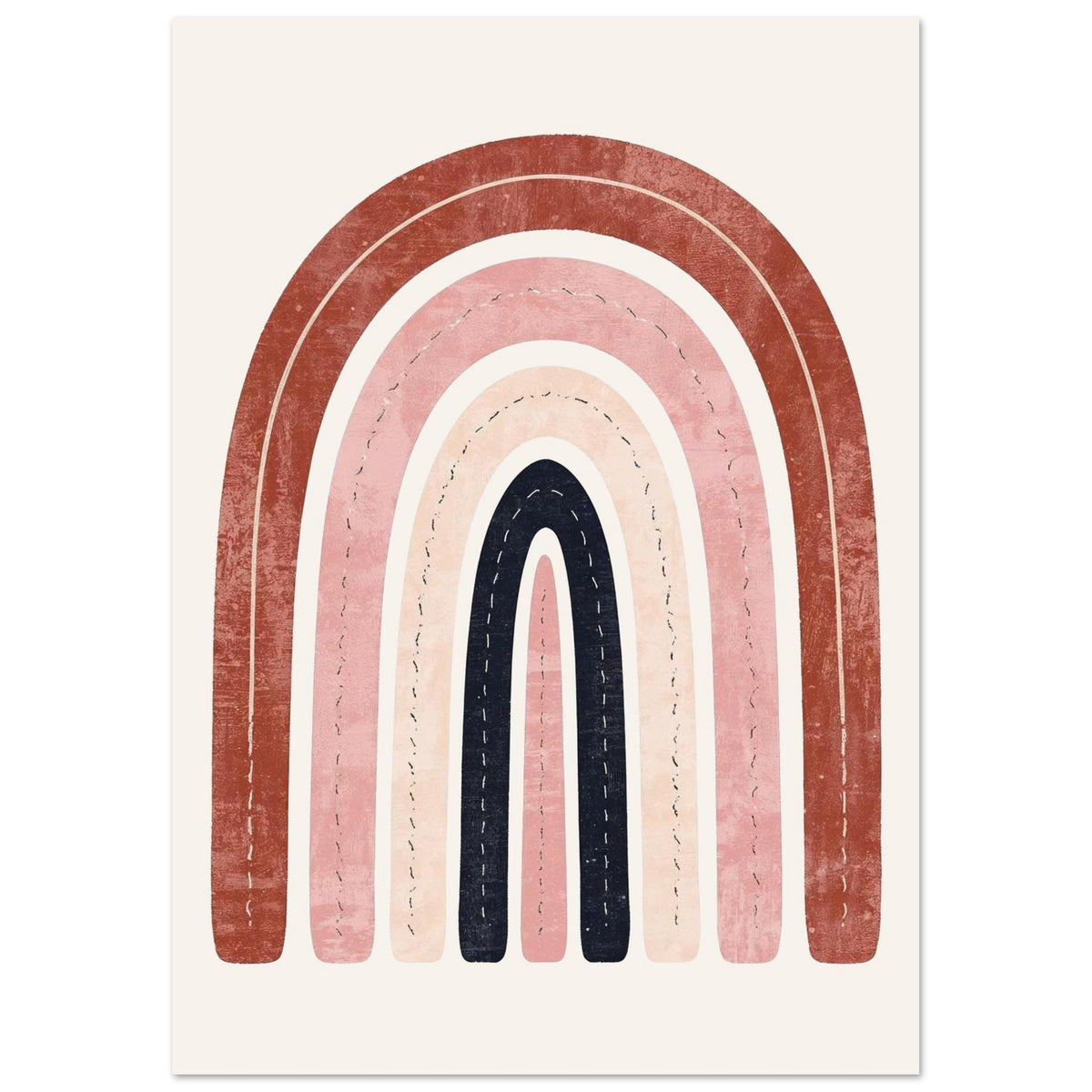 Boho Rainbow Serenity Fine Art Poster - Modern Earthy Nursery Decor & Art Print A2 (42 x 59.4 cm)