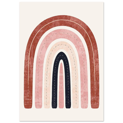 Boho Rainbow Serenity Fine Art Poster - Modern Earthy Nursery Decor & Art Print A2 (42 x 59.4 cm)