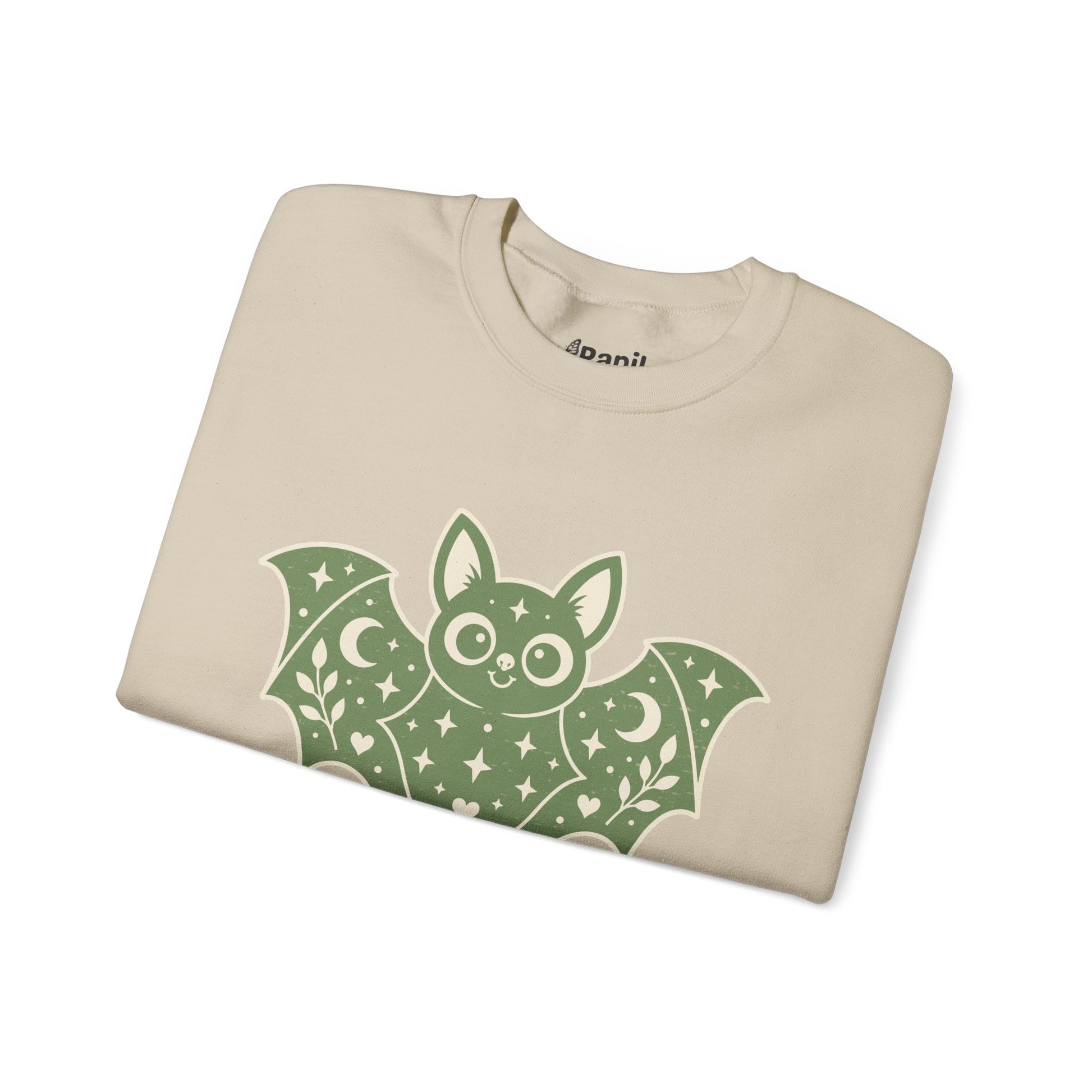 Cute Purple Bat Crewneck Sweatshirt | Kawaii Night Sky Halloween Pullover