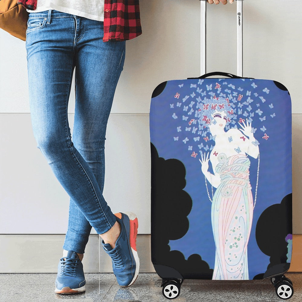 Vintage Glamour Lady Luggage Cover – “Ms Vogue” Art Deco Travel Protector