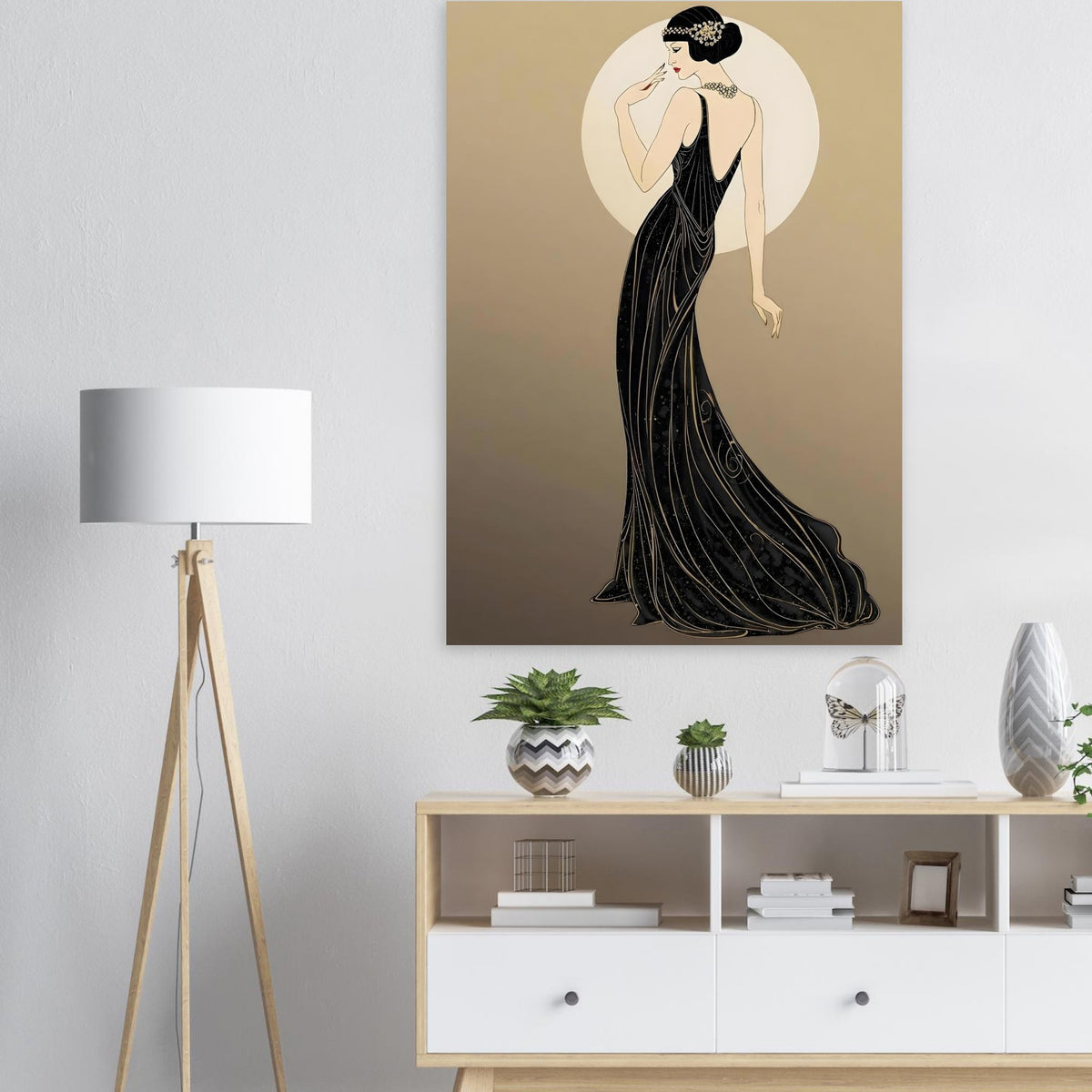 Roaring Twenties Art Deco Diva Fine Art Poster - Glamorous Flapper Style in Various Sizes