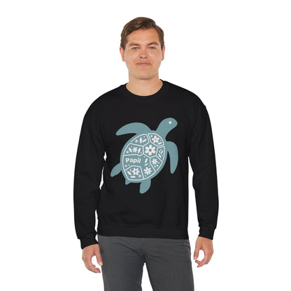 Turtle Graphic Sweatshirt — Floral Sea Turtle Crewneck