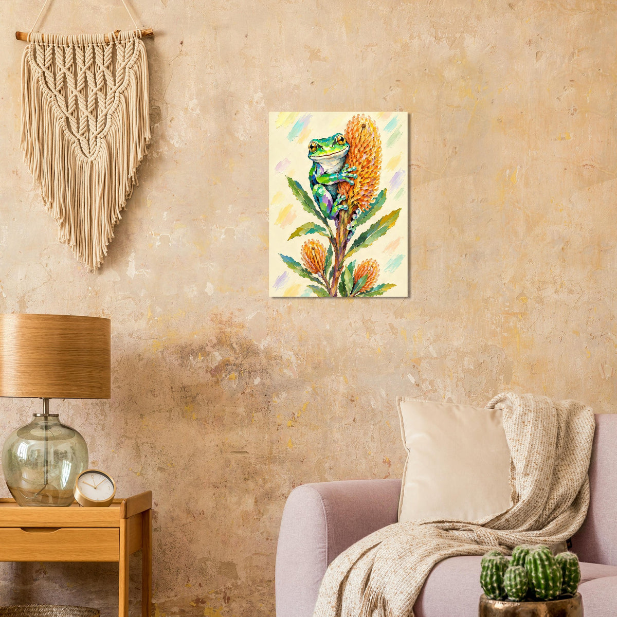 Green Tree Frog Painted Australian Animal Fine Art Poster