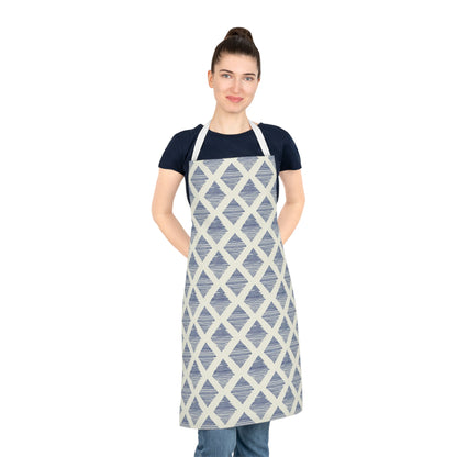 Navy & Ivory Diamond Pattern Apron