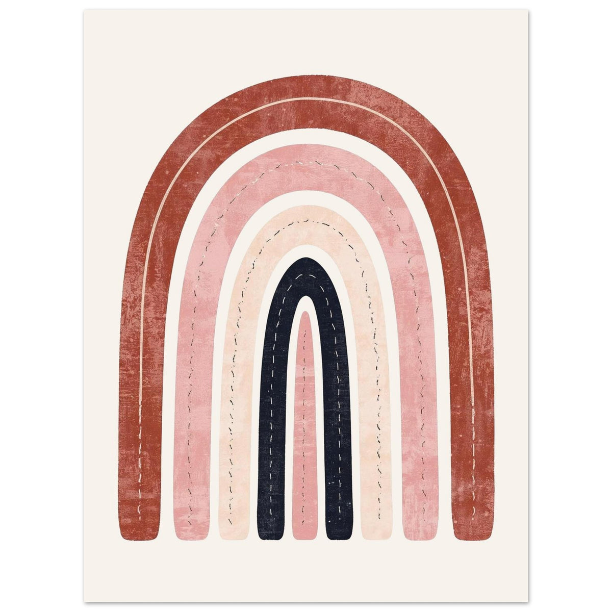 Boho Rainbow Serenity Fine Art Poster - Modern Earthy Nursery Decor & Art Print 45x60 cm 18x24″