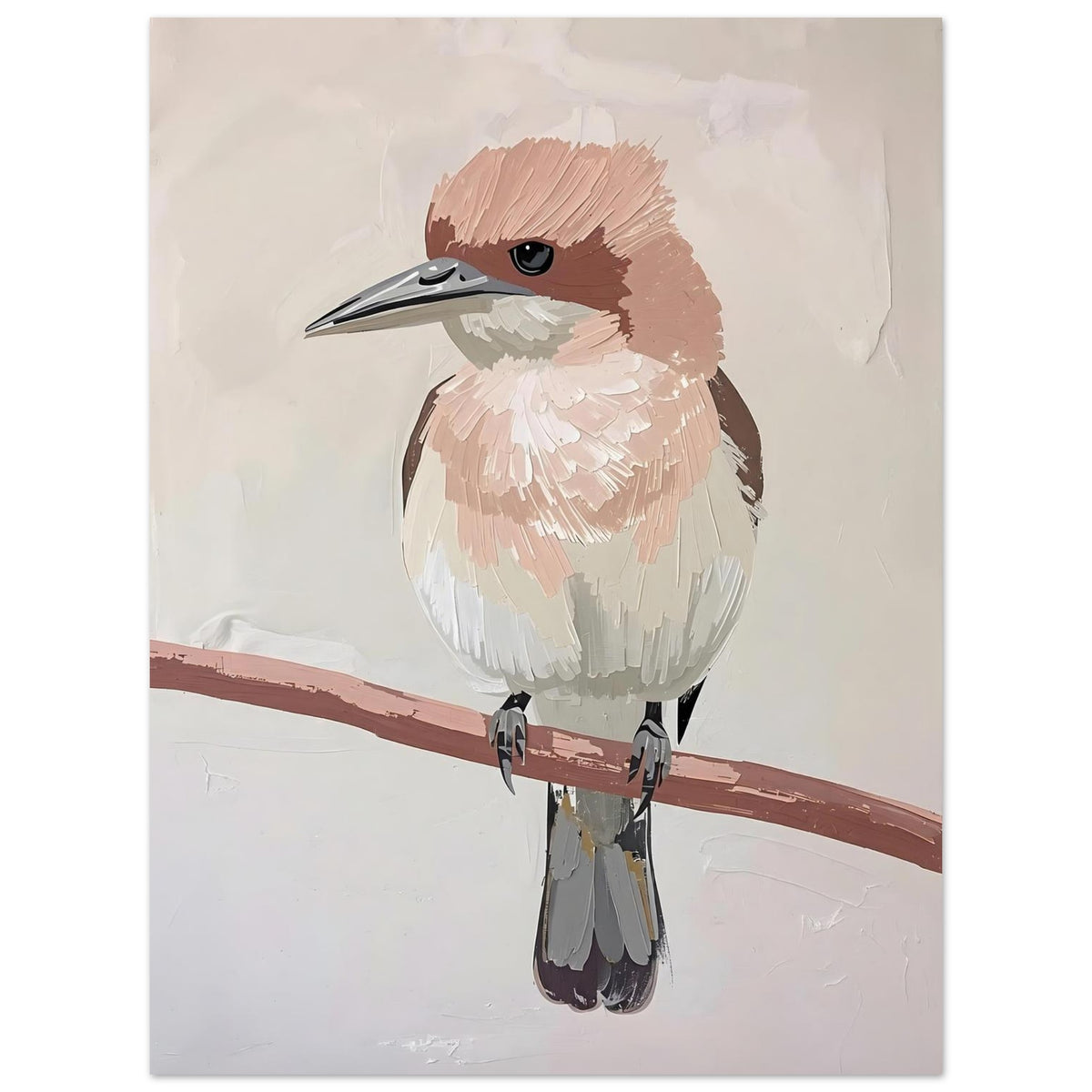 Elegant Neutral Toned Bird Fine Art Poster – Vivid Color Choices and Sizes 45x60 cm 18x24″