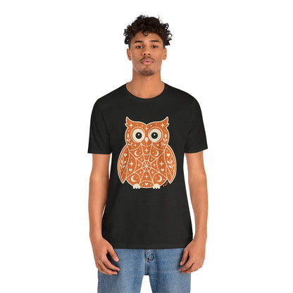 Enchanted Owl Halloween Graphic Tee | Vintage Woodland Owl T-Shirt - Orange