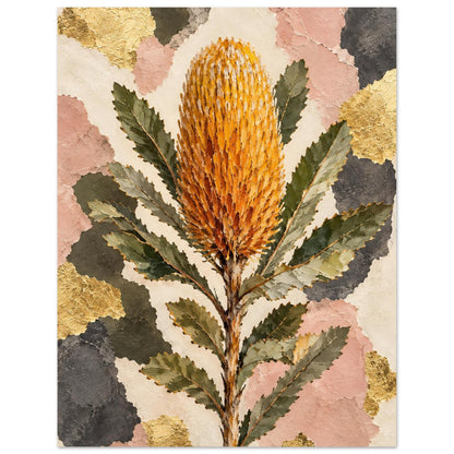 Banksia Australian Native Flower Fine Art Poster 27x35 cm 11x14″