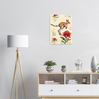 Wallaby Painted Australian Animal Fine Art Poster