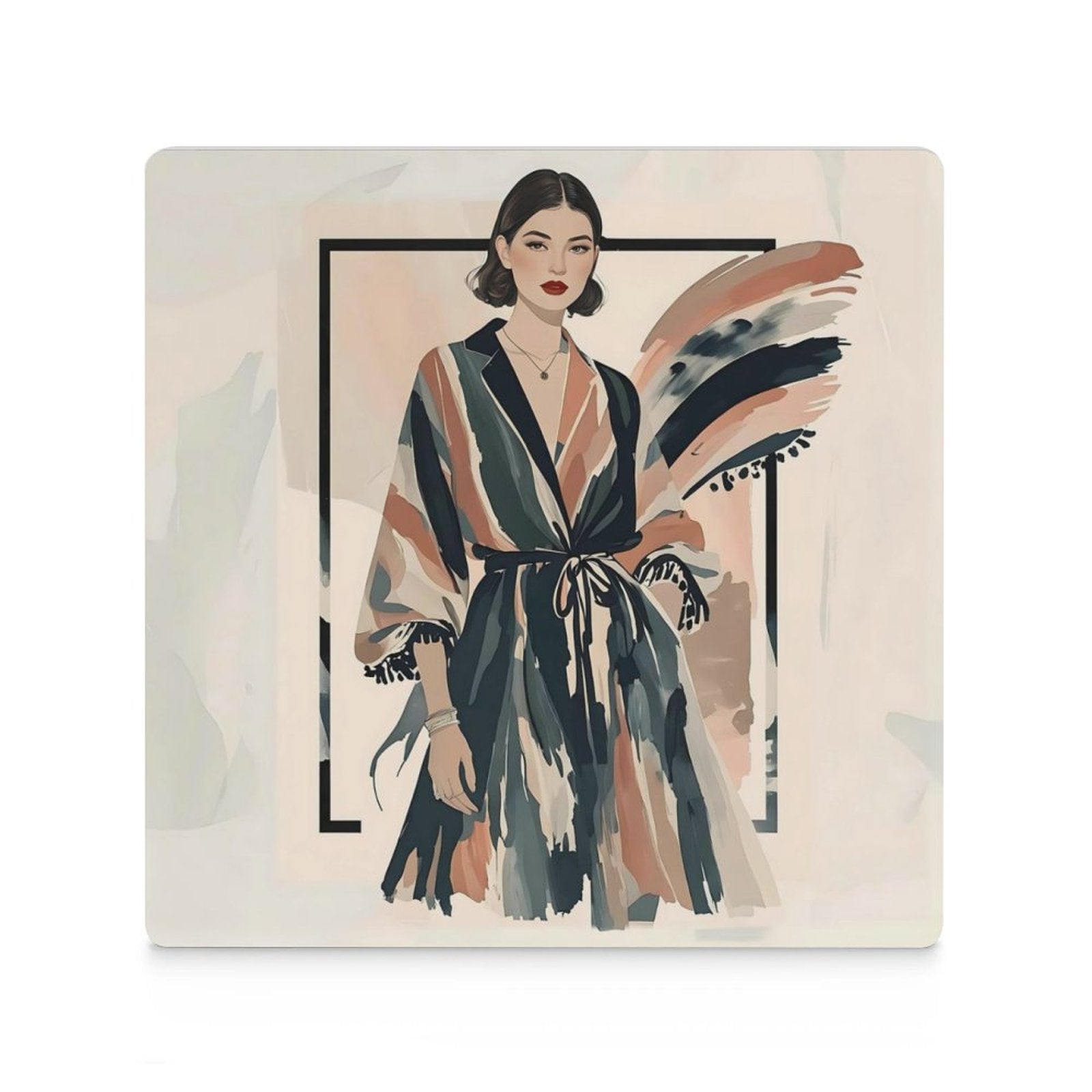 Modern Muse Vintage Fashion Portrait Ceramic Coasters (Set of 4 or 6)