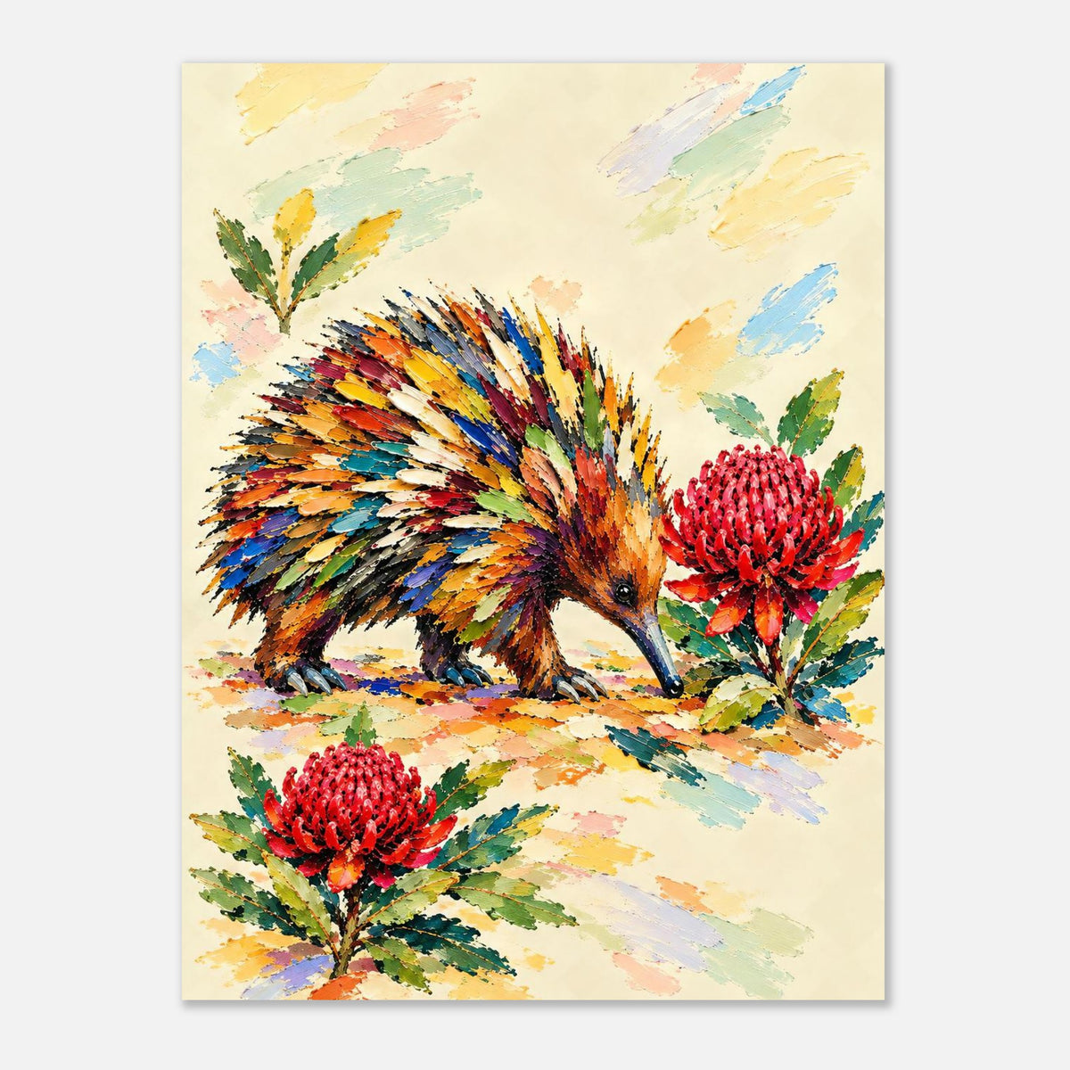 Echidna Painted Australian Animal Fine Art Poster