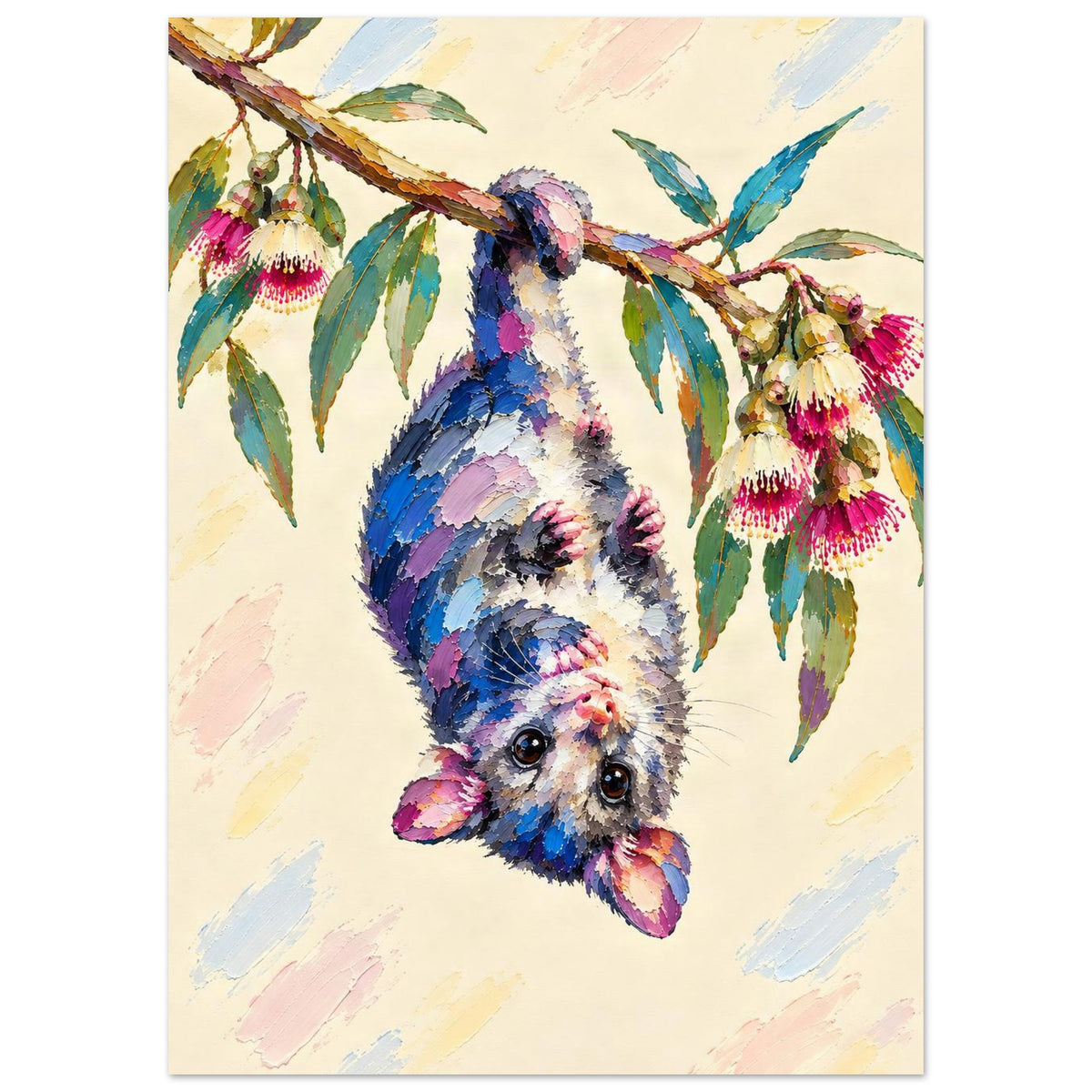 Possum Painted Australian Animal Fine Art Poster 50x70 cm 20x28″