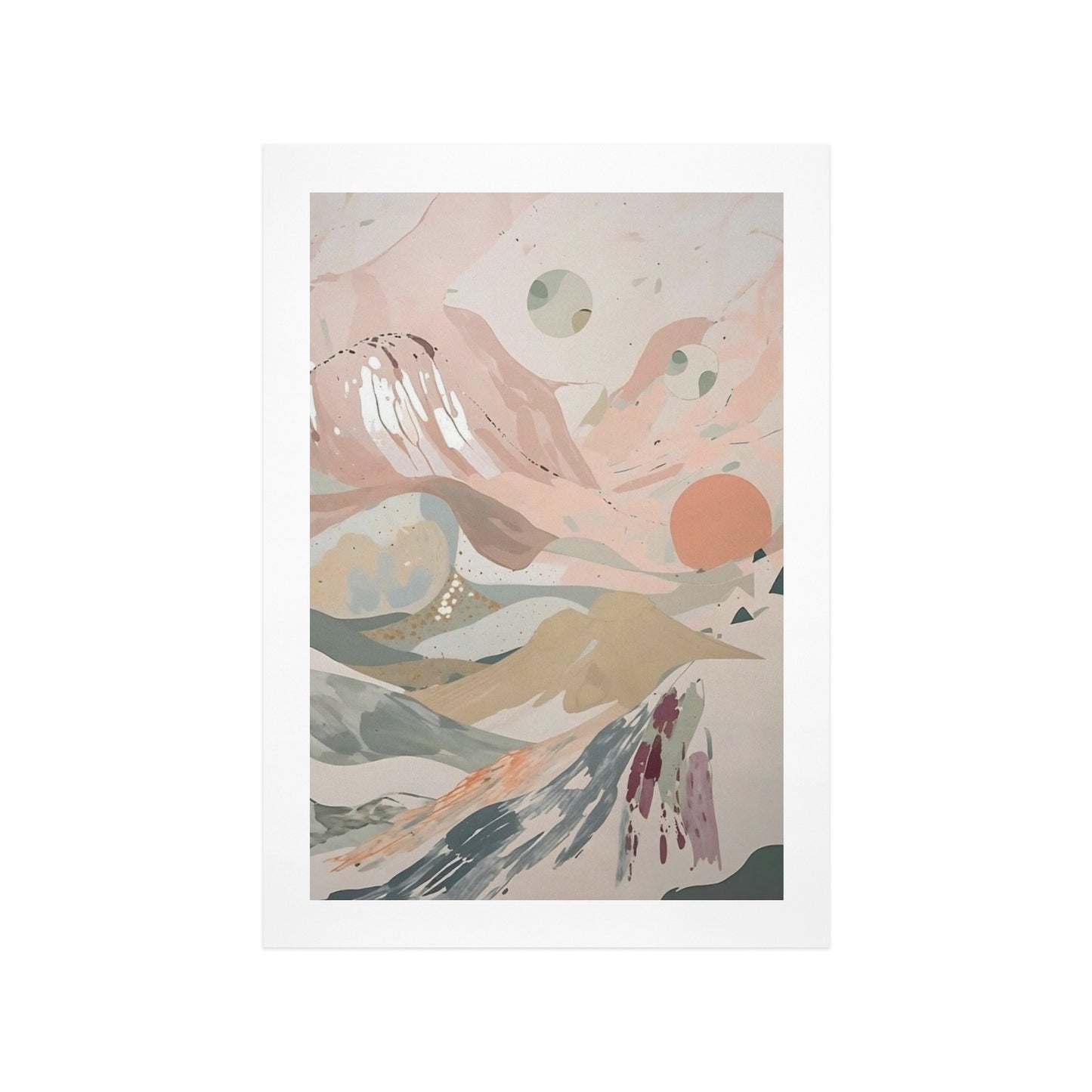 Celestial Dusk – Abstract Pastel Landscape Canvas Wall Art Print 12"x18" (30 x 45cm)