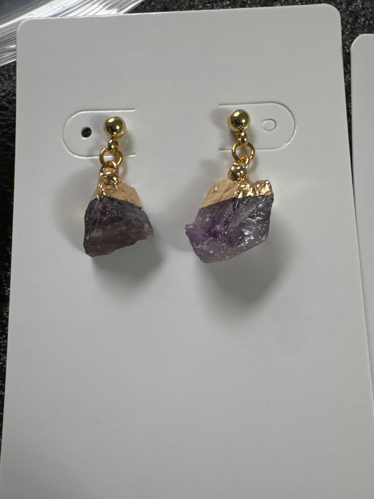 Natural Raw Stone Dangle Earrings